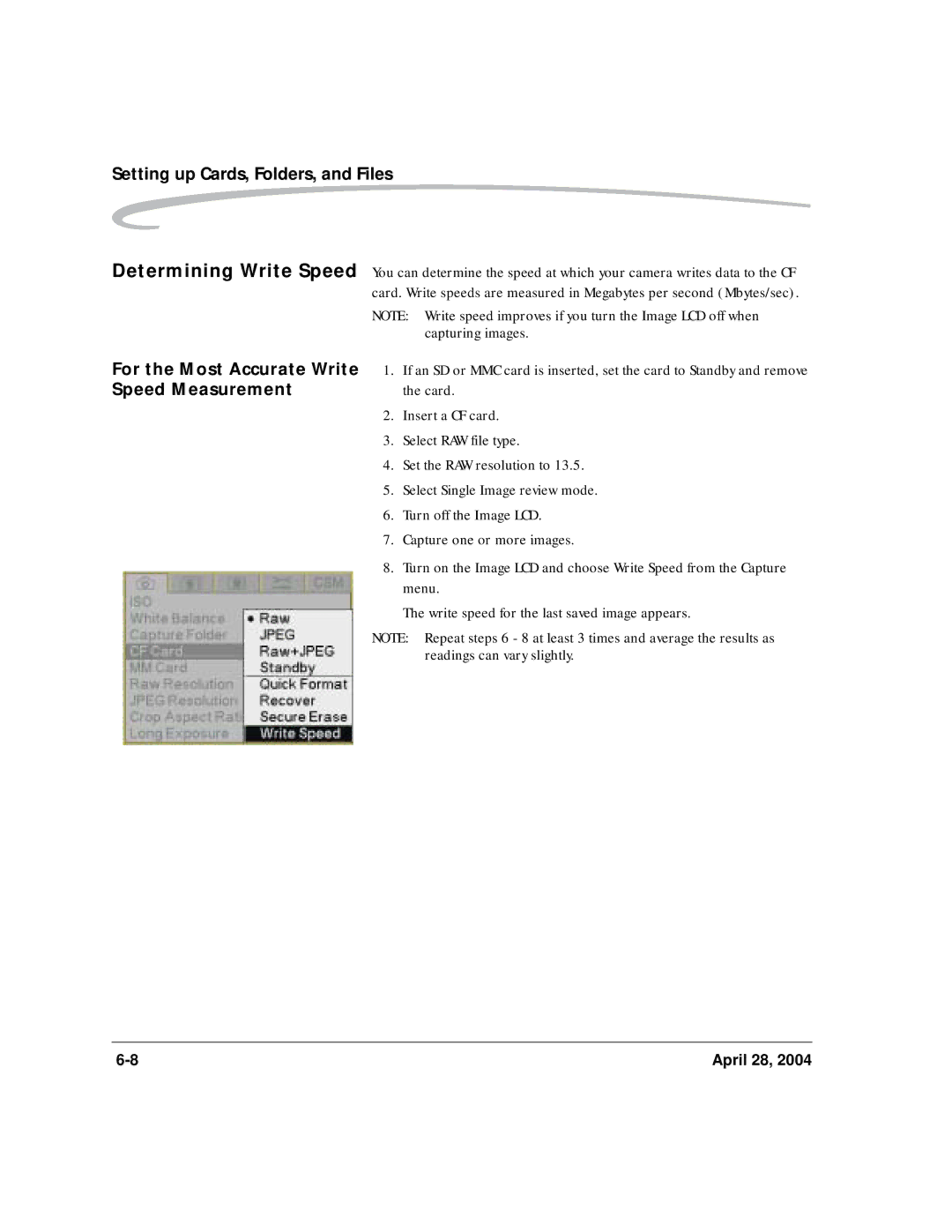 Kodak 6B8773 manual Speed Measurement 