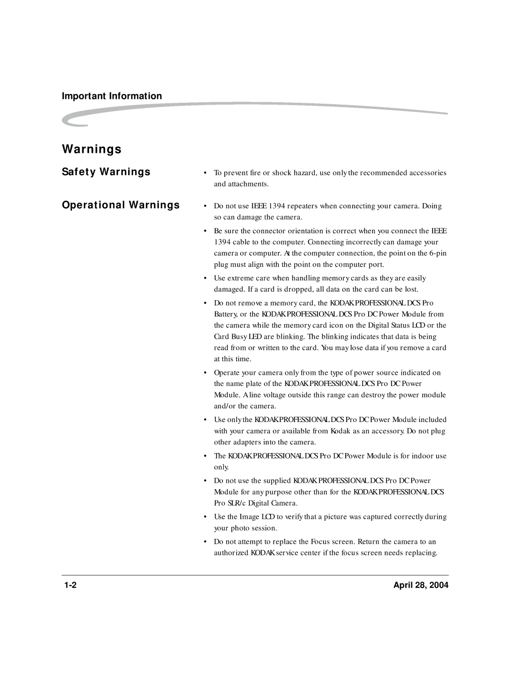 Kodak 6B8773 manual Safety Warnings, Attachments 