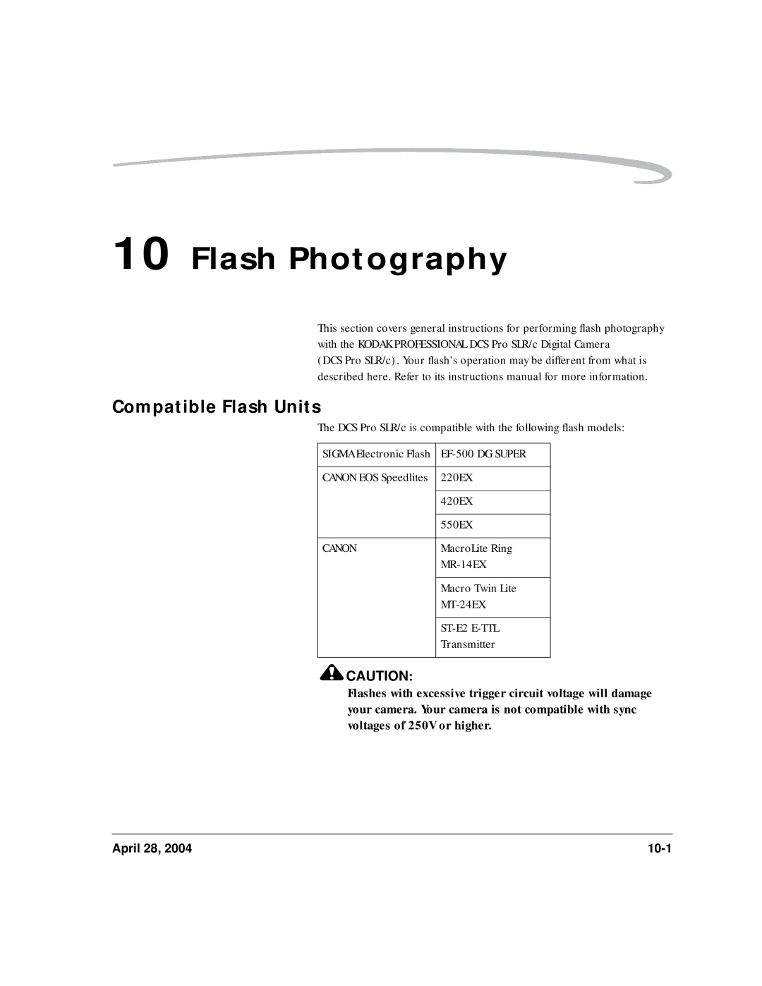 Kodak 6B8773 manual Flash Photography, Compatible Flash Units 