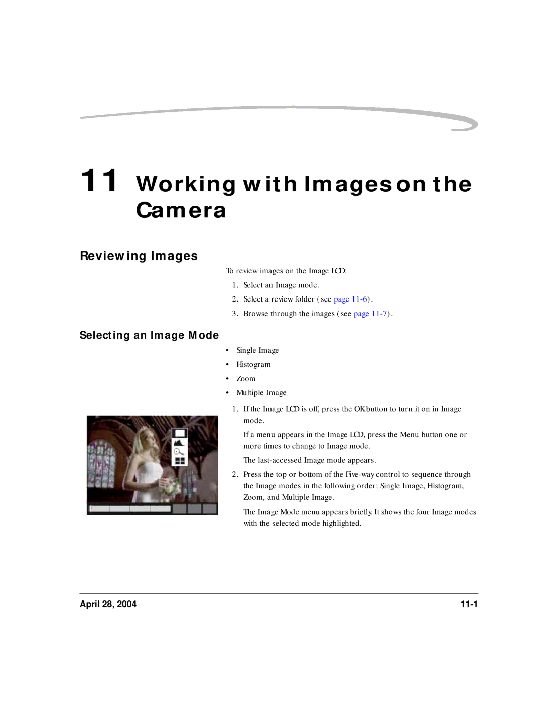 Kodak 6B8773 manual Working with Images on the Camera, Reviewing Images, Selecting an Image Mode 