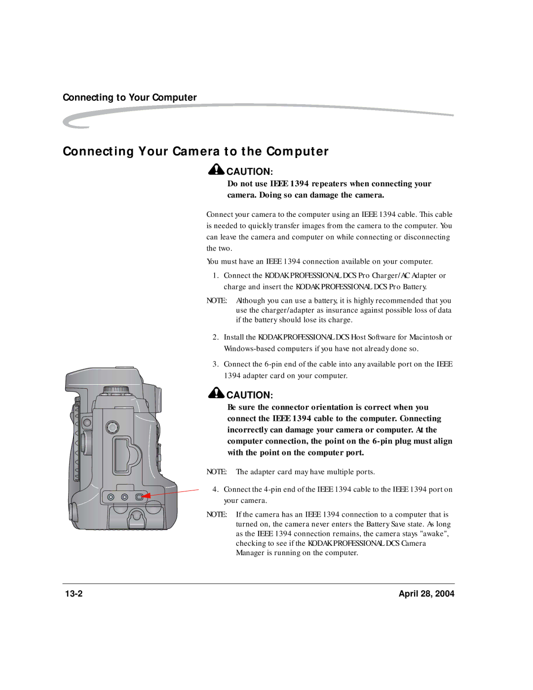 Kodak 6B8773 manual Connecting Your Camera to the Computer, Connecting to Your Computer 