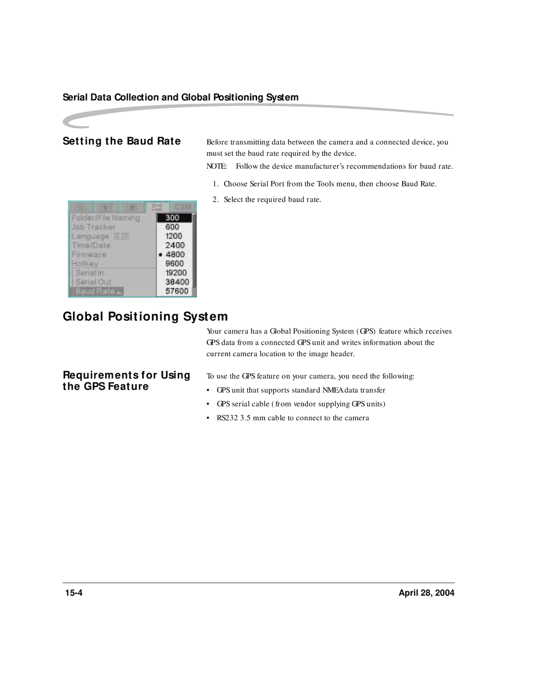 Kodak 6B8773 manual Global Positioning System, Requirements for Using the GPS Feature 