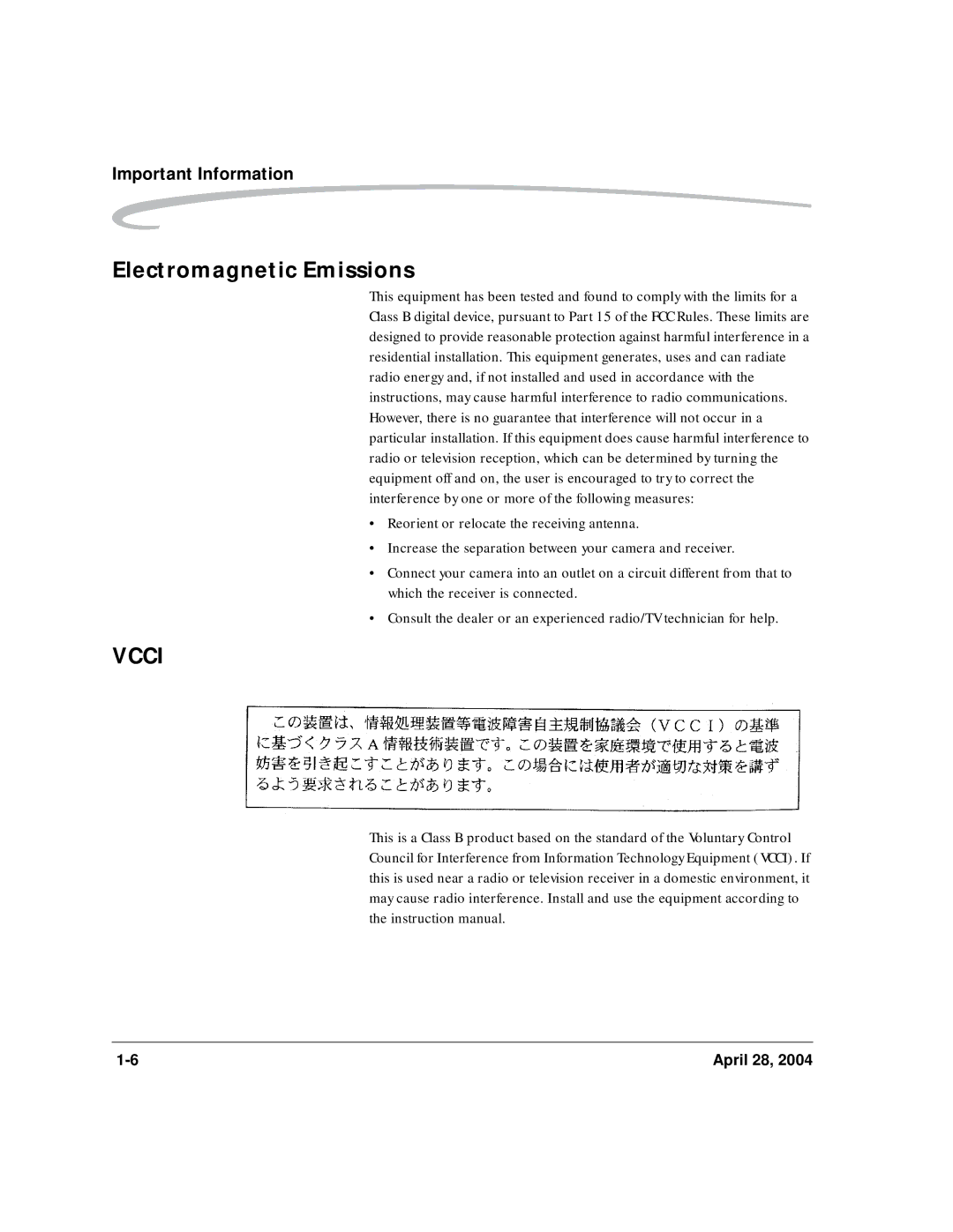 Kodak 6B8773 manual Electromagnetic Emissions 