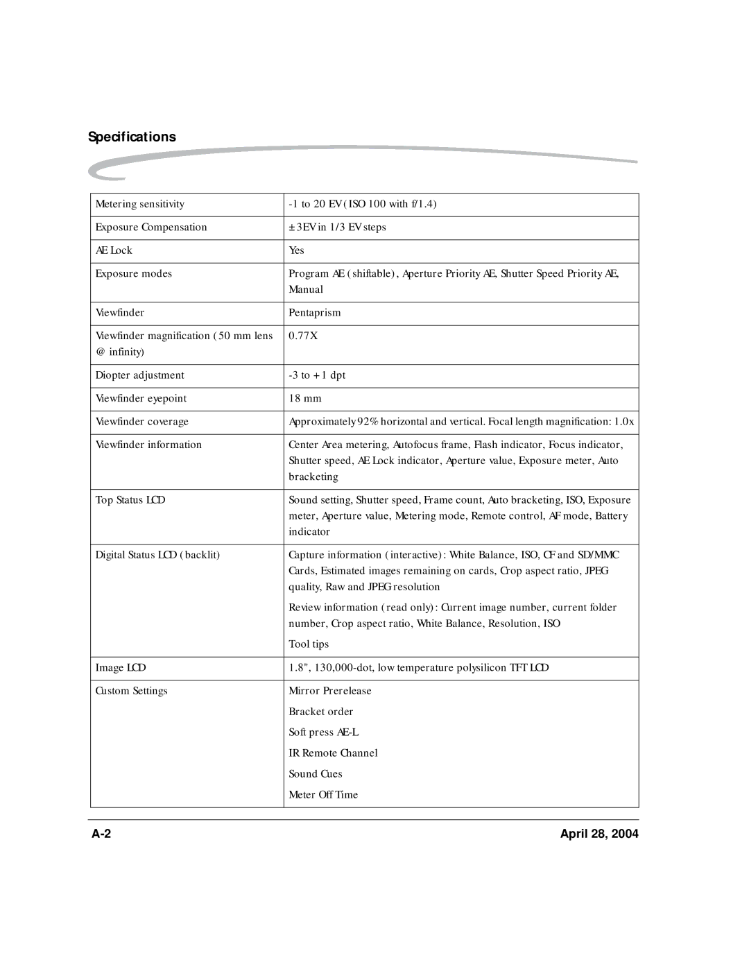 Kodak 6B8773 manual Specifications 