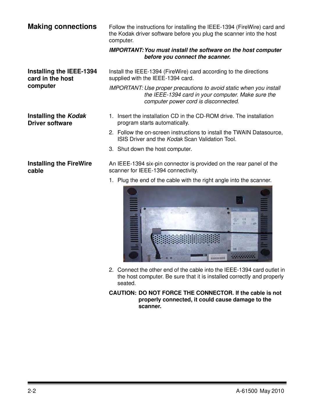 Kodak 6J7611A manual Making connections 