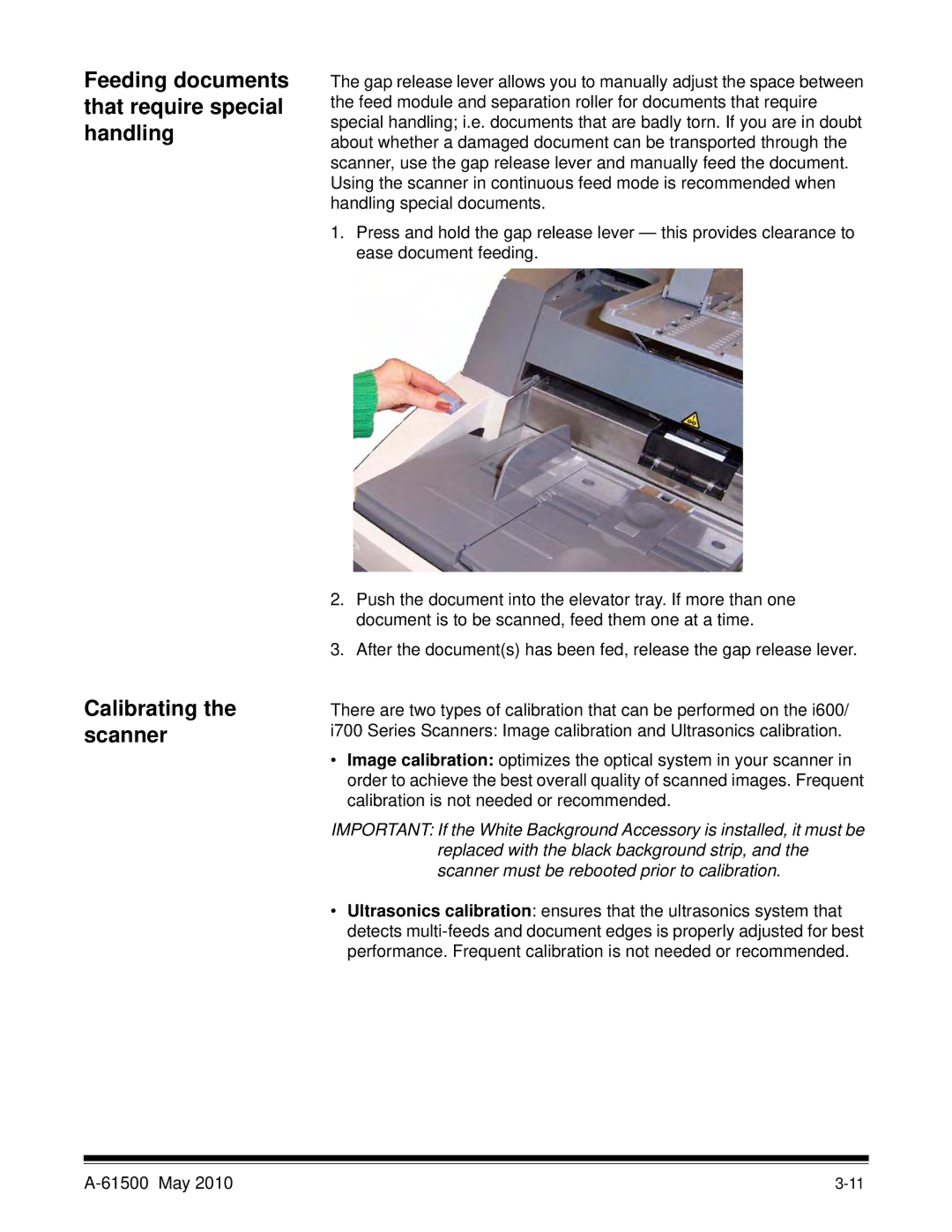 Kodak 6J7611A manual Calibrating the scanner 