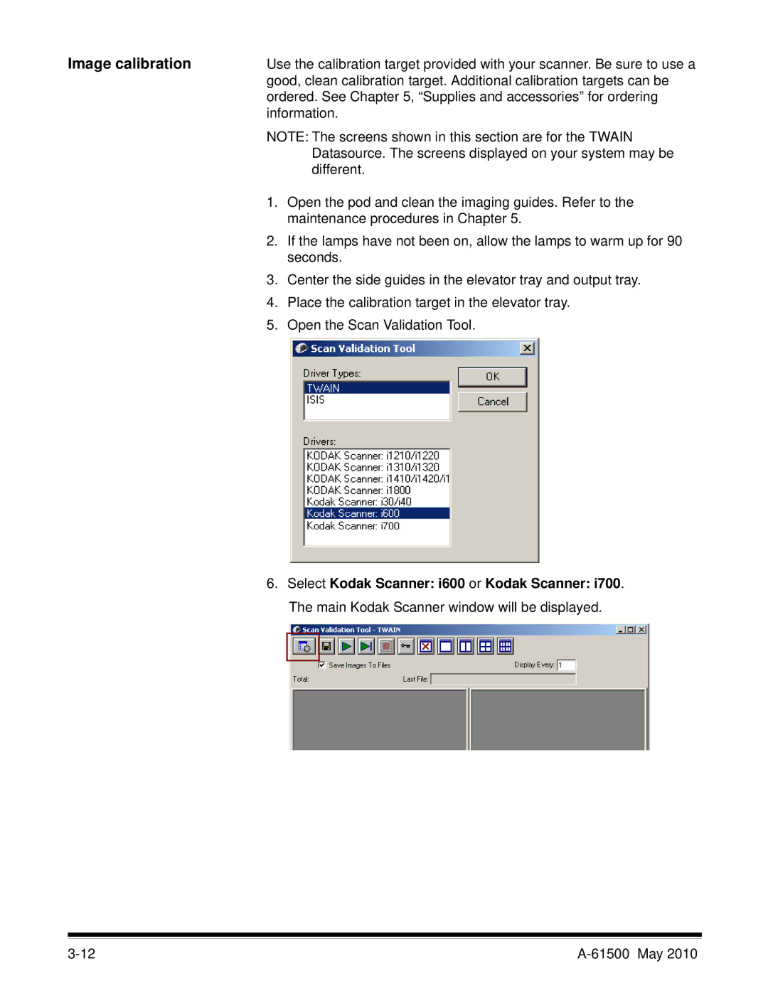 Kodak 6J7611A manual Image calibration 