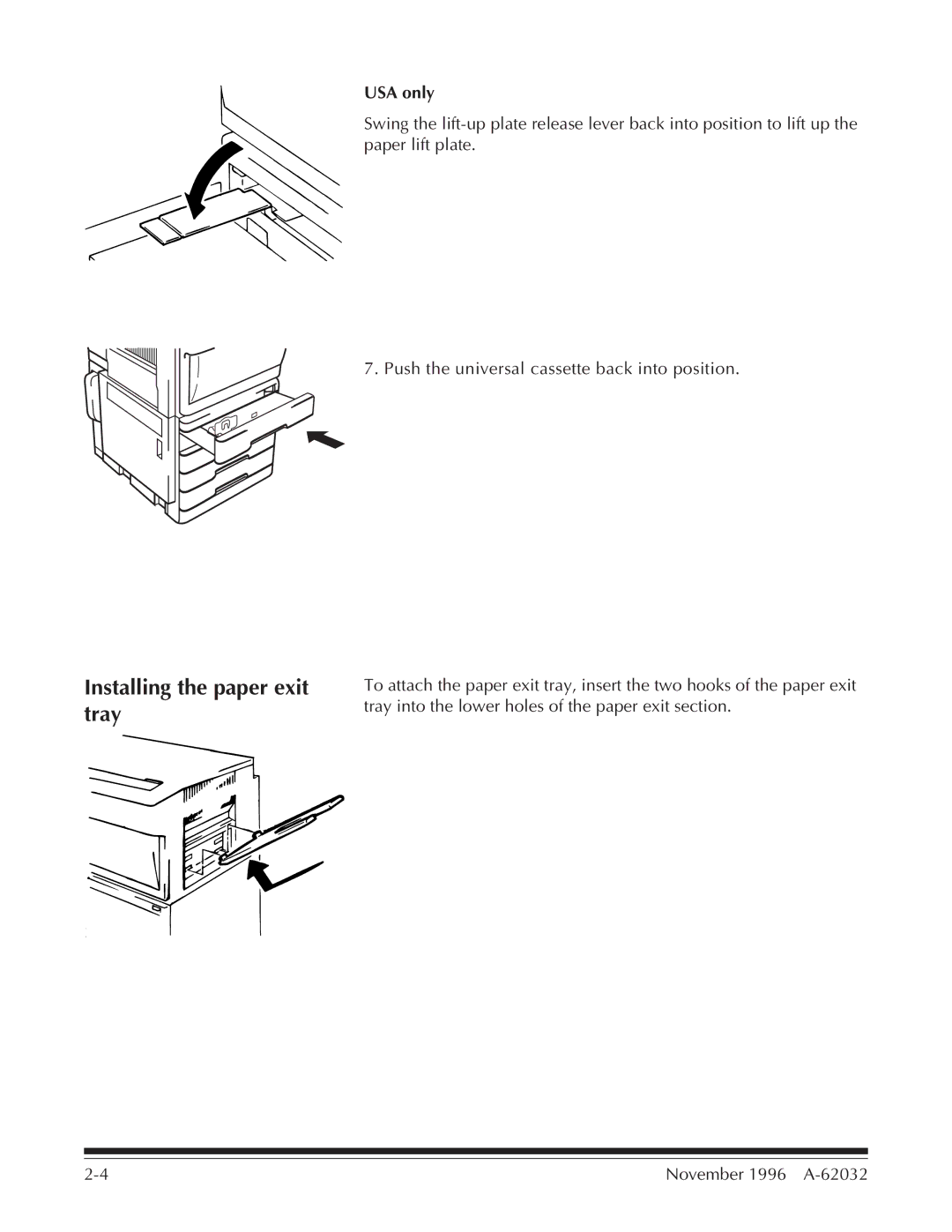 Kodak 7 manual Installing the paper exit tray 