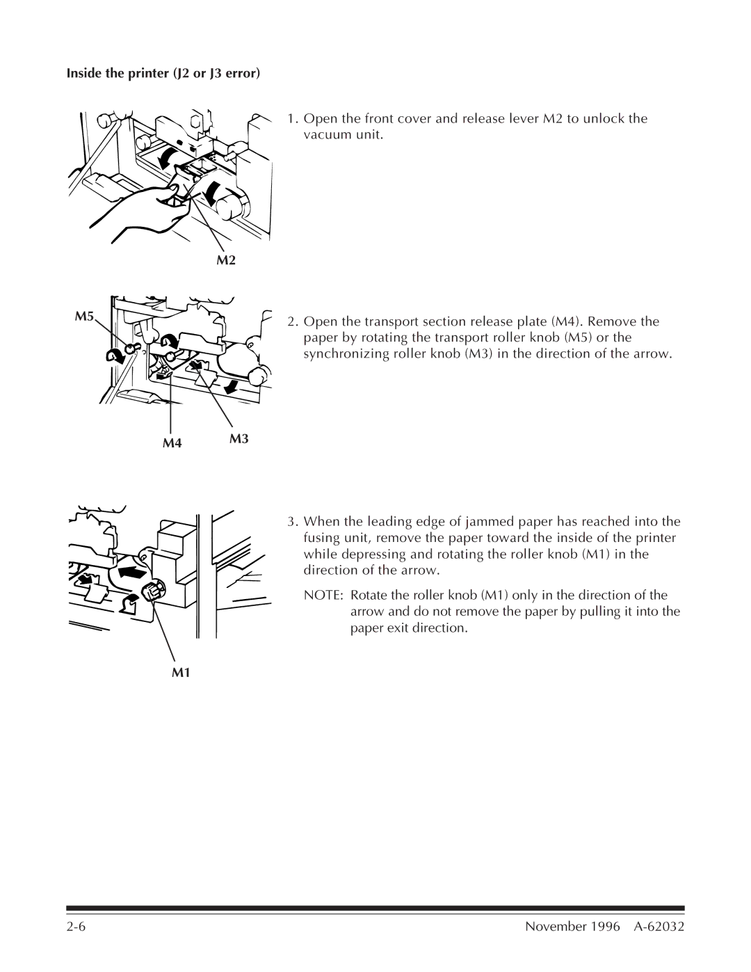 Kodak 7 manual Inside the printer J2 or J3 error, M4 M3 