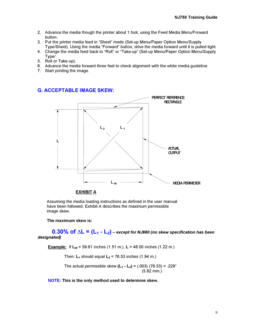 Kodak 750 manual Acceptable Image Skew 