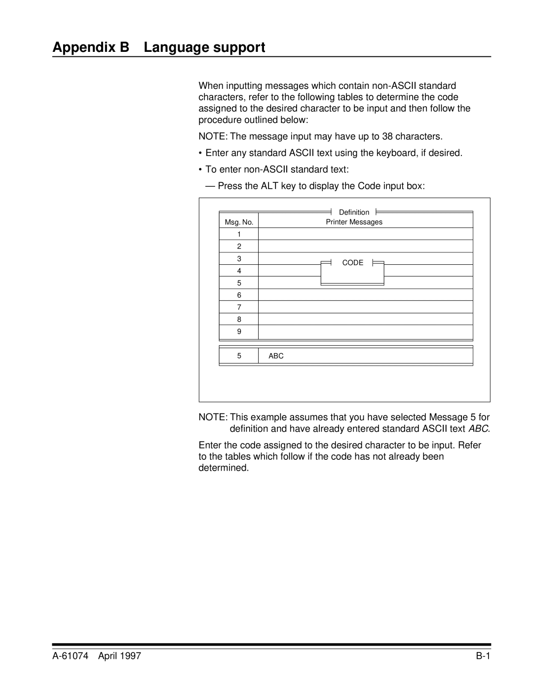 Kodak 7500, 5500 manual Appendix B Language support 