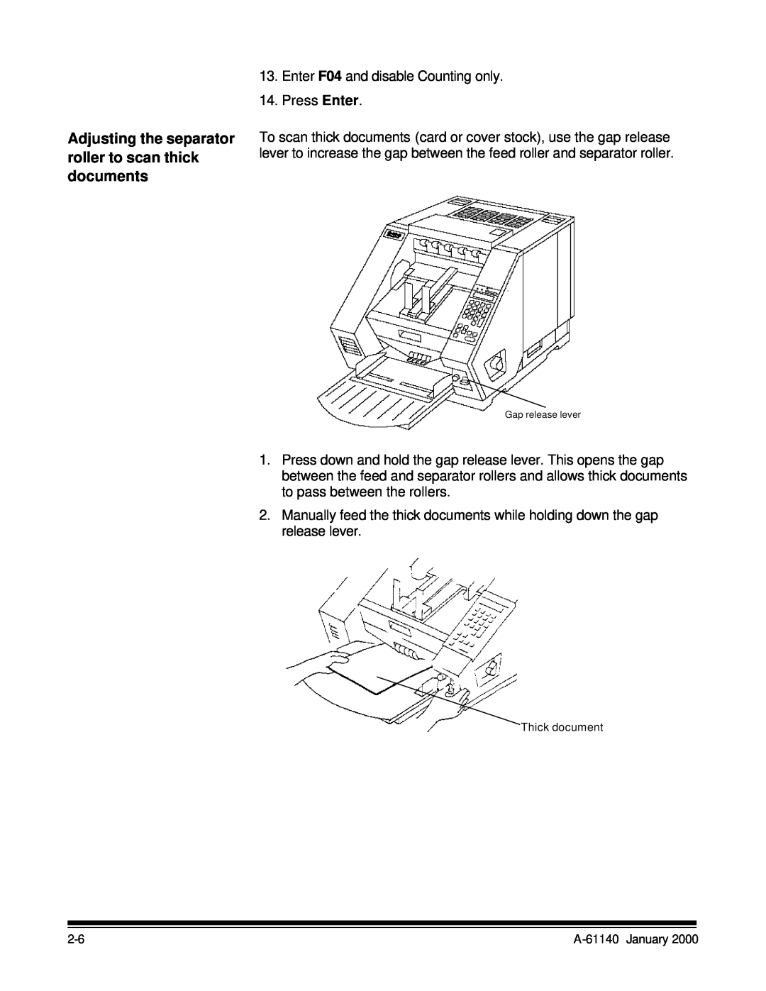 Kodak 7520 manual Adjusting the separator roller to scan thick documents 