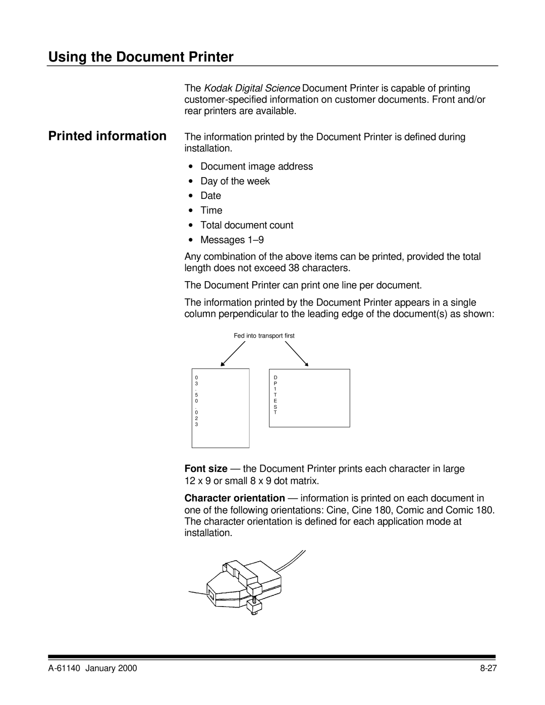 Kodak 7520 manual Using the Document Printer 