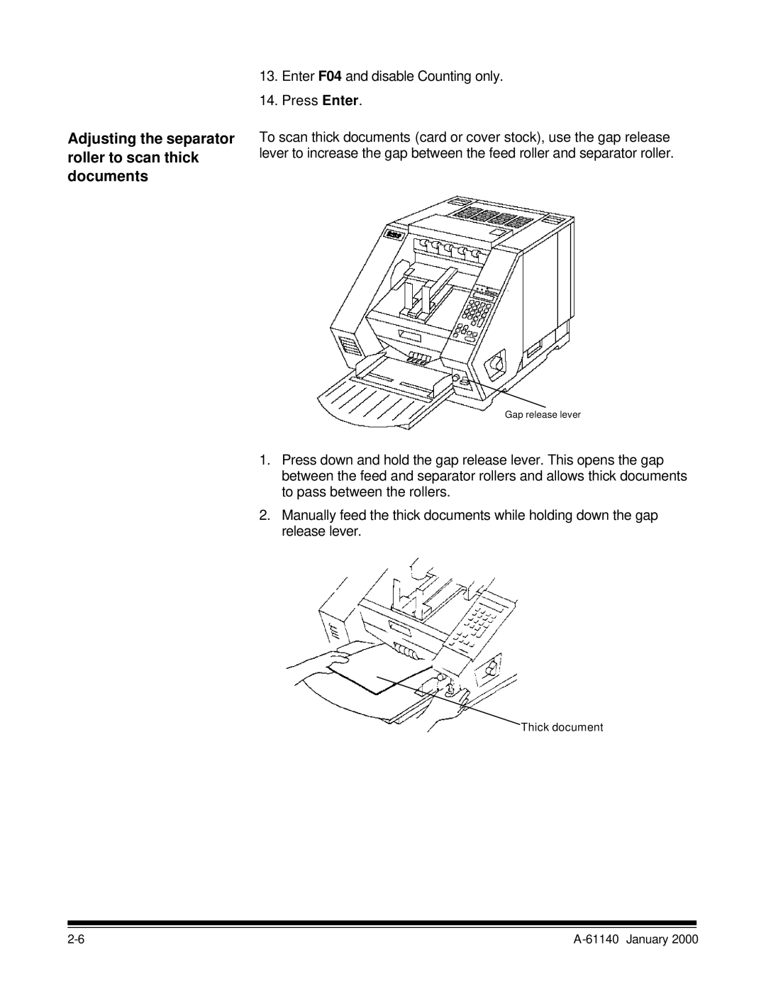 Kodak 7520 manual Adjusting the separator roller to scan thick documents 