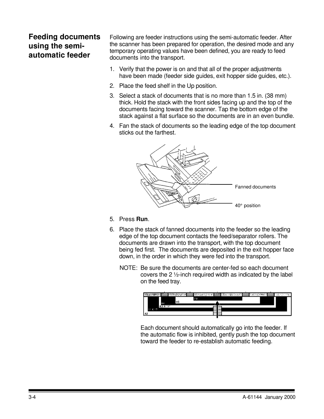 Kodak 7520 manual Feeding documents using the semi- automatic feeder 