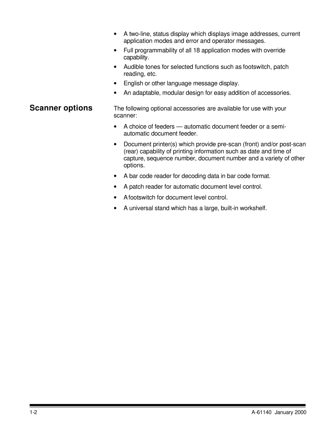 Kodak 7520 manual Scanner options 