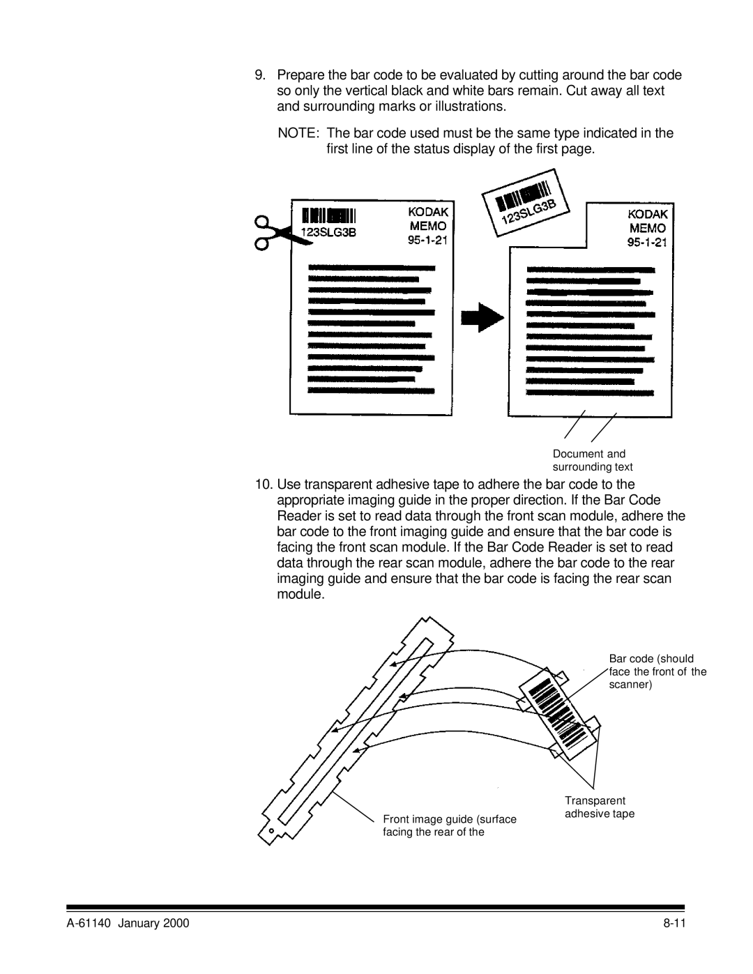 Kodak 7520 manual Document and surrounding text 