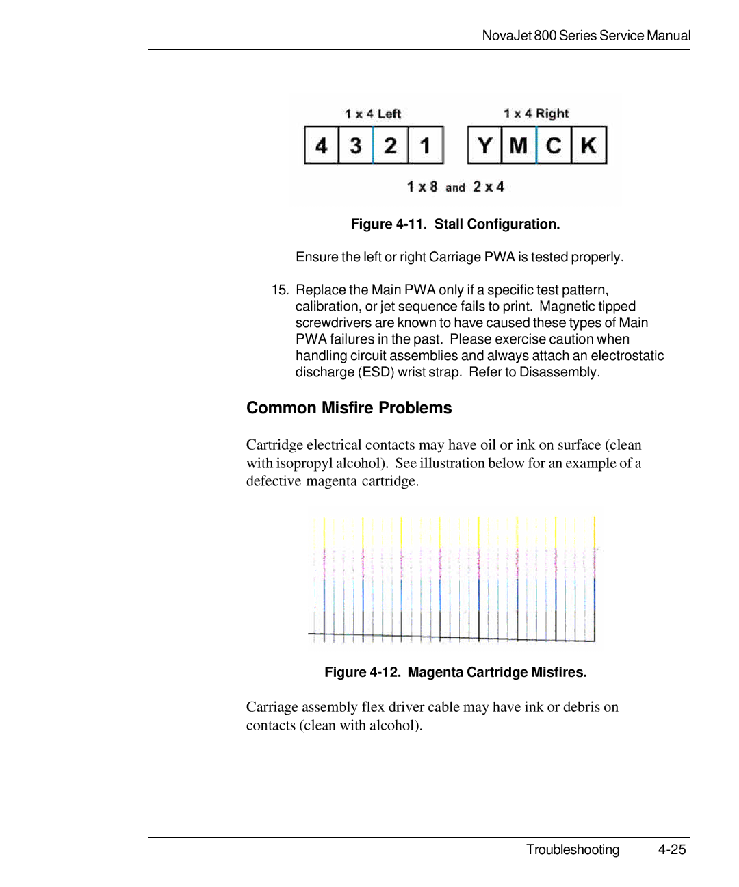 Kodak 800 SERIES service manual Common Misfire Problems, Stall Configuration 