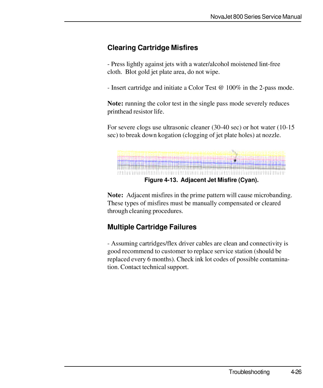 Kodak 800 SERIES service manual Clearing Cartridge Misfires, Multiple Cartridge Failures 