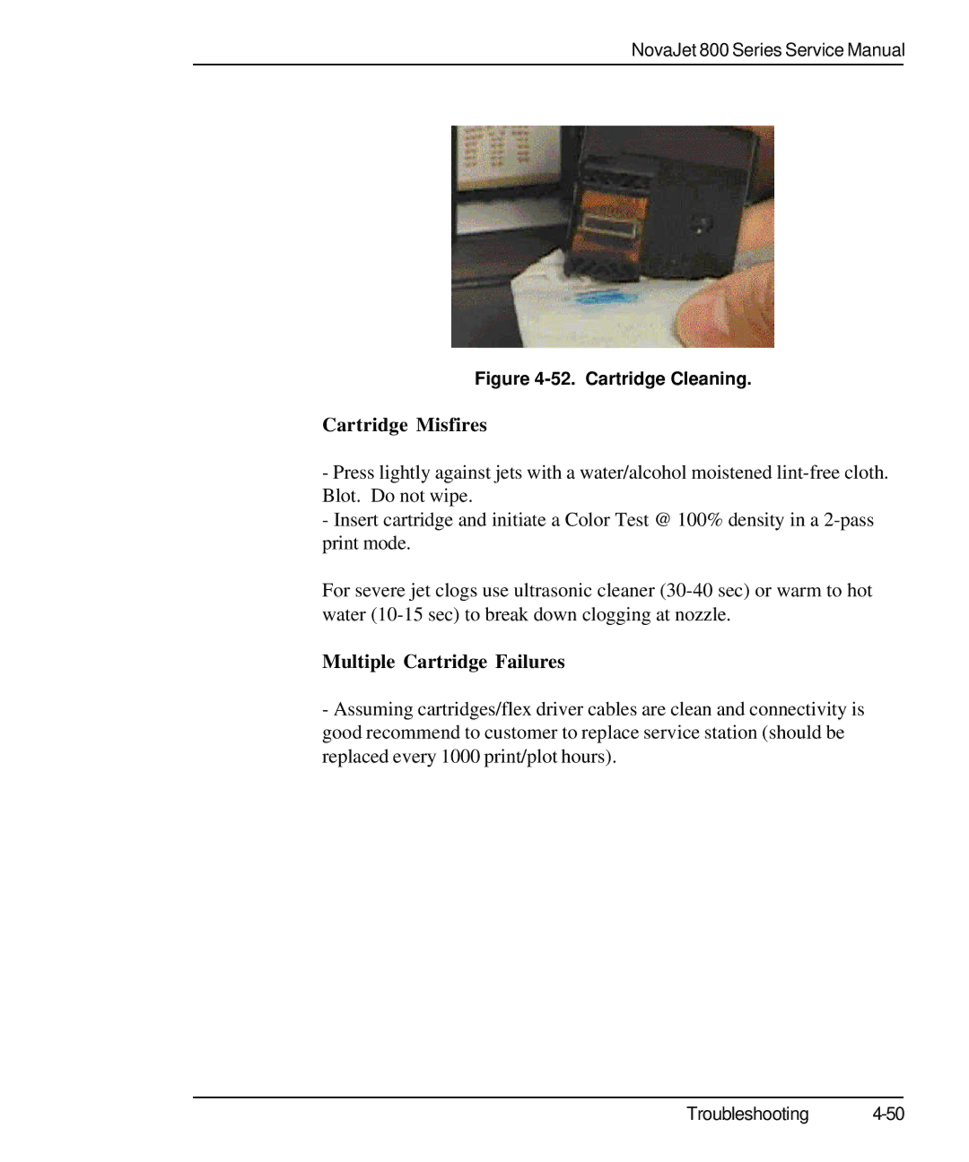 Kodak 800 SERIES service manual Cartridge Misfires, Multiple Cartridge Failures 