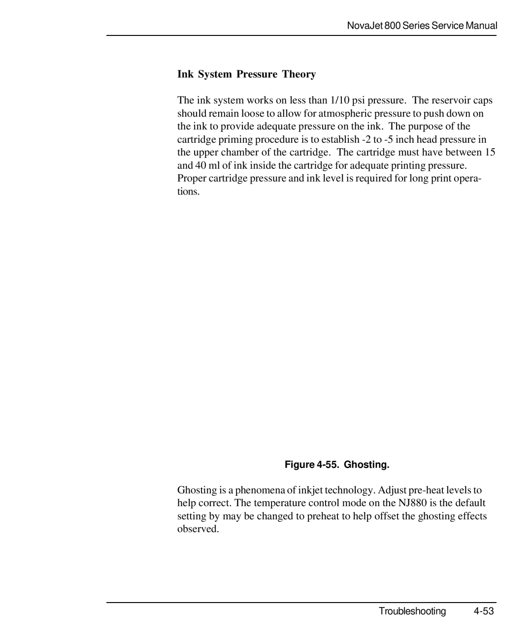 Kodak 800 SERIES service manual Ink System Pressure Theory, Ghosting 