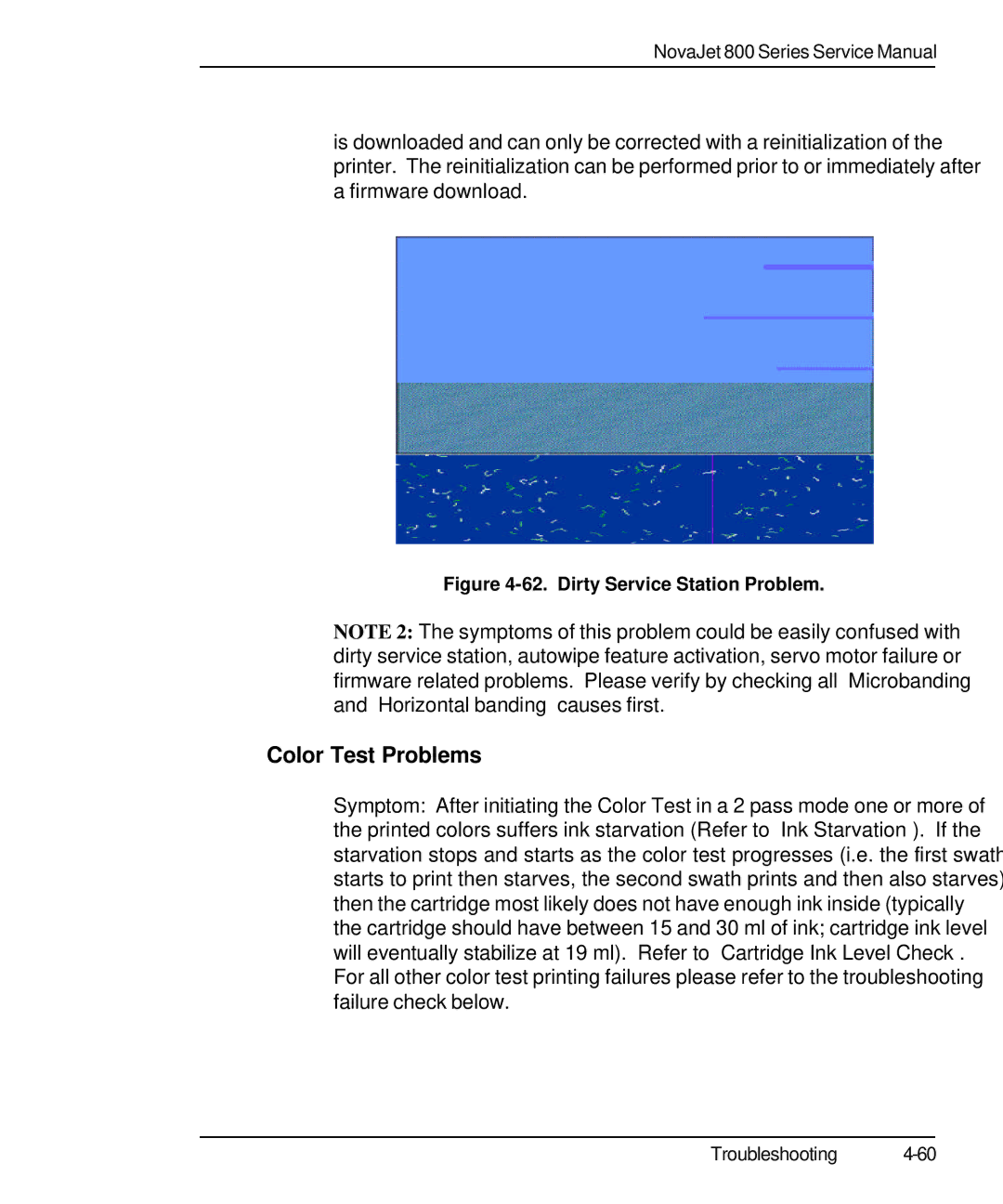 Kodak 800 SERIES service manual Color Test Problems, Dirty Service Station Problem 