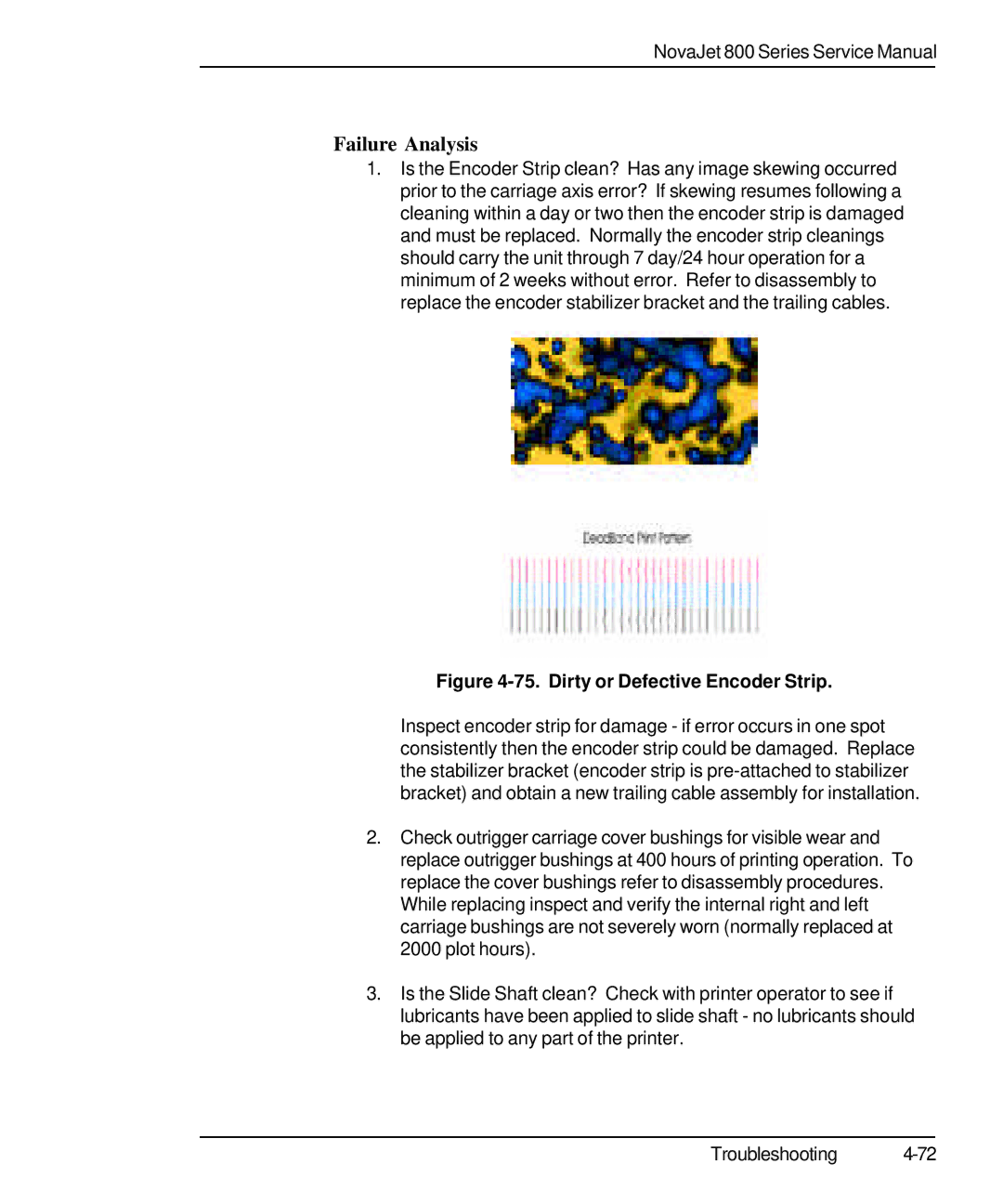 Kodak 800 SERIES service manual Dirty or Defective Encoder Strip 