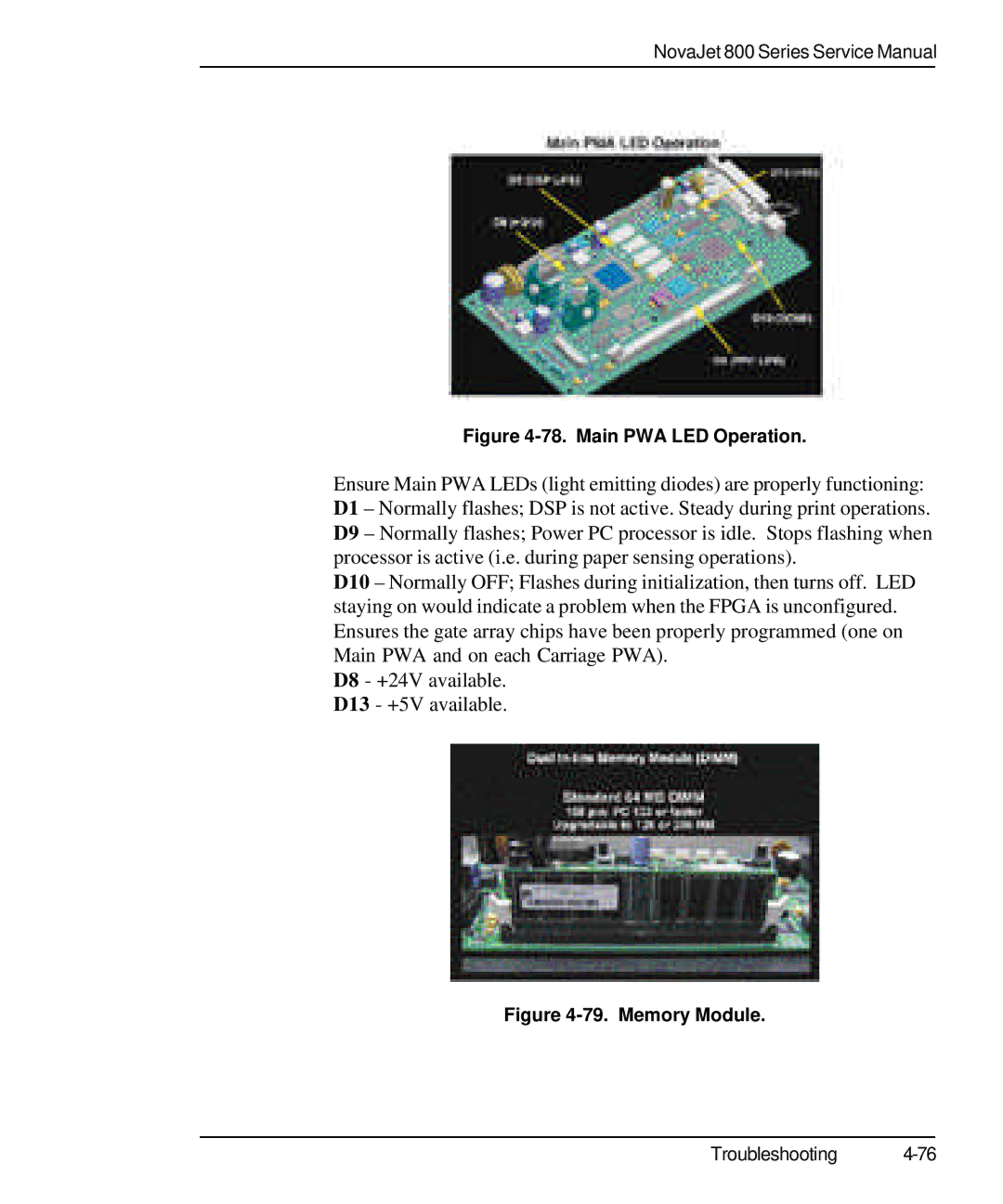 Kodak 800 SERIES service manual Main PWA LED Operation 