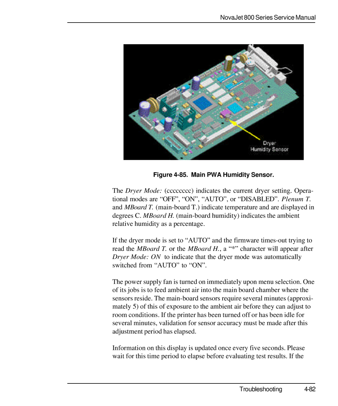 Kodak 800 SERIES service manual Main PWA Humidity Sensor 