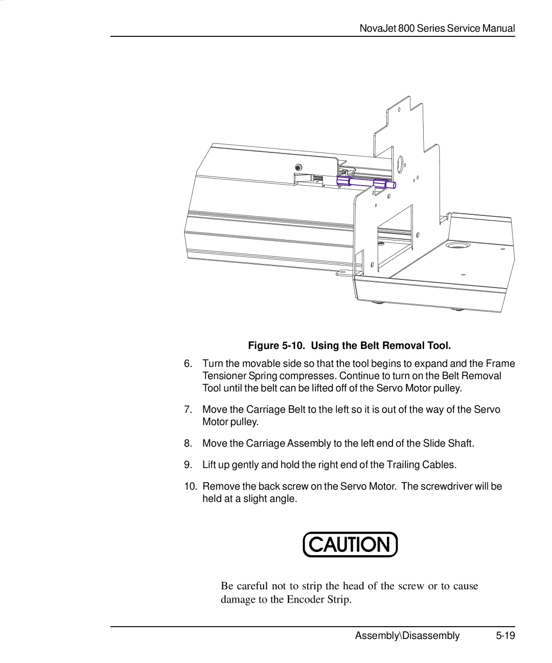 Kodak 800 SERIES service manual Using the Belt Removal Tool 