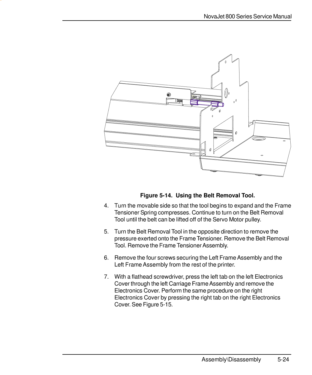 Kodak 800 SERIES service manual Using the Belt Removal Tool 