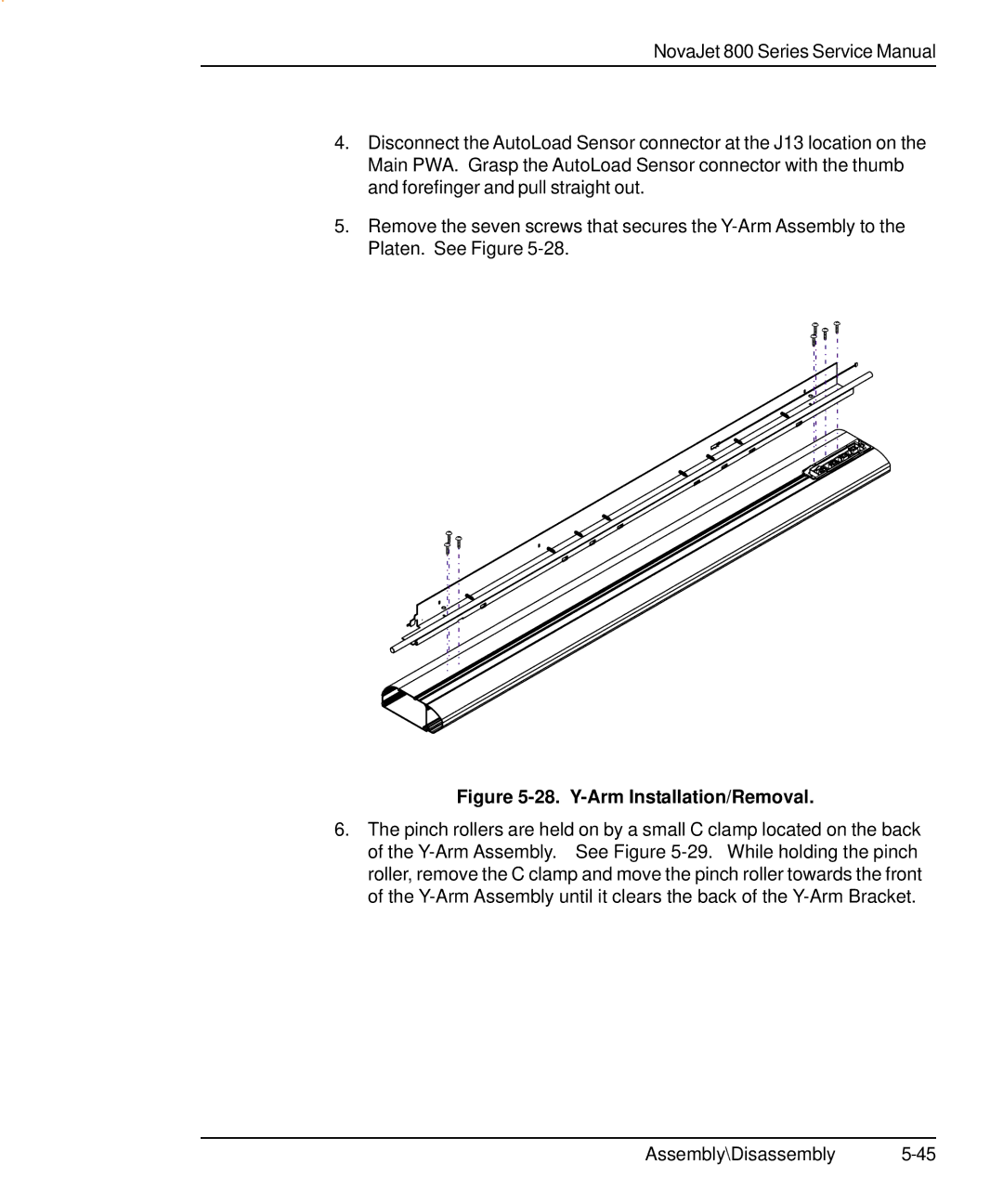 Kodak 800 SERIES service manual Y-Arm Installation/Removal 