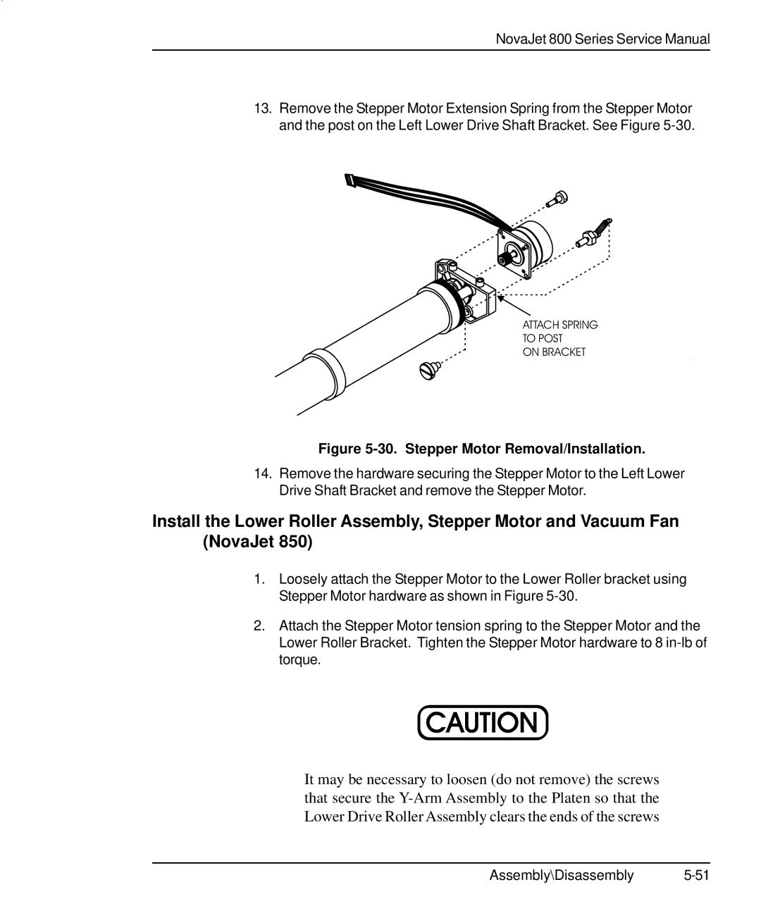 Kodak 800 SERIES service manual Stepper Motor Removal/Installation 