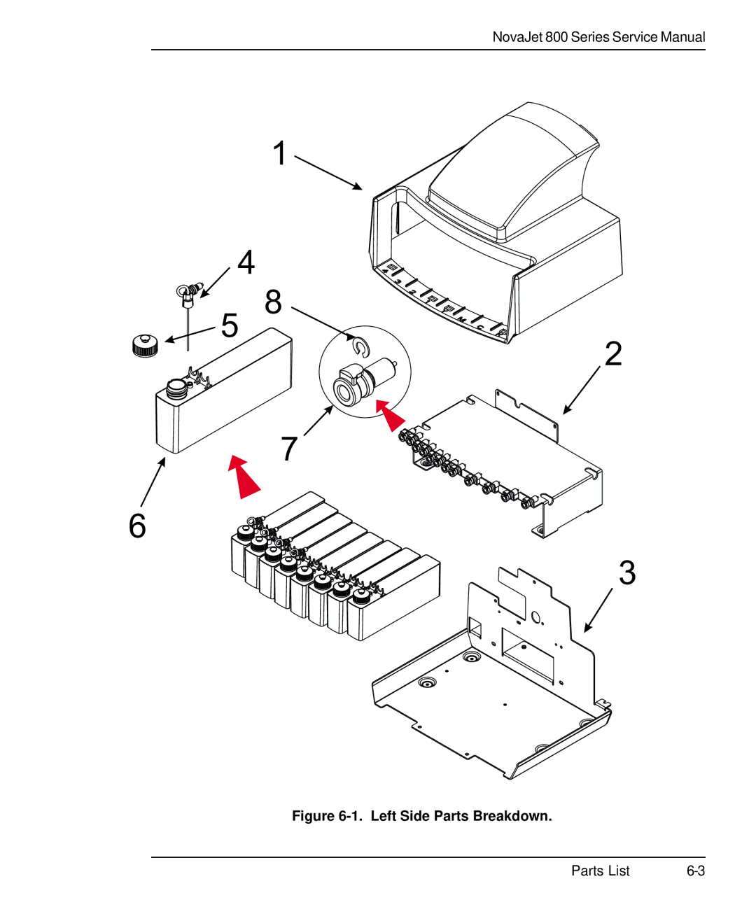 Kodak 800 SERIES service manual Left Side Parts Breakdown 