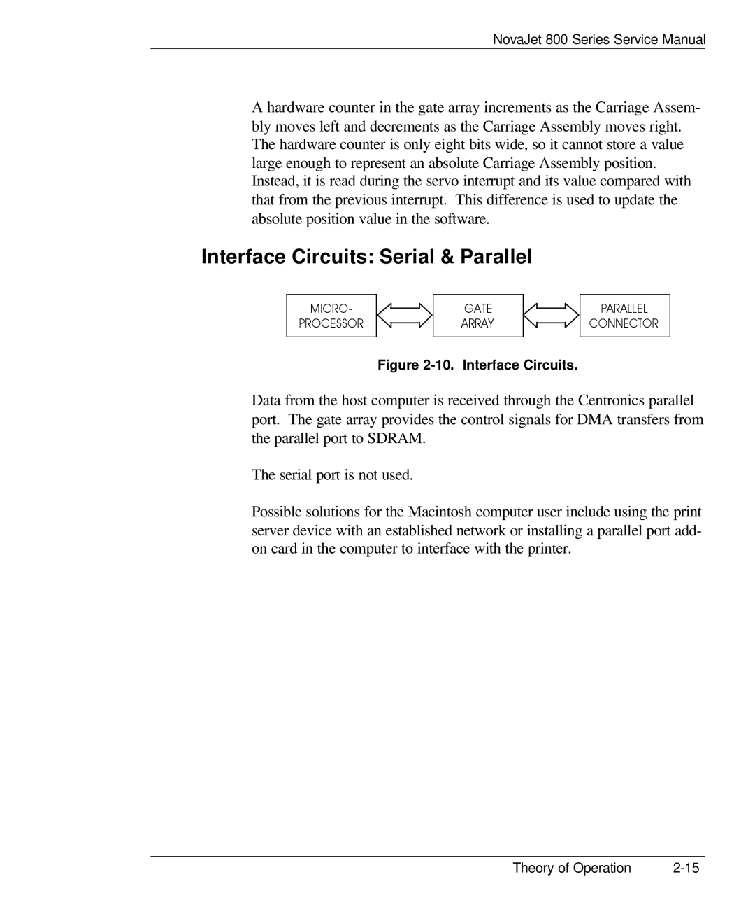 Kodak 800 SERIES service manual Interface Circuits Serial & Parallel 