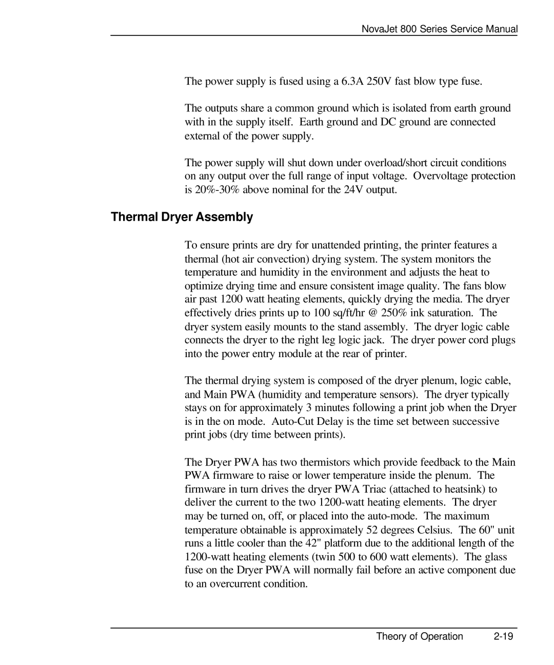 Kodak 800 SERIES service manual Thermal Dryer Assembly 