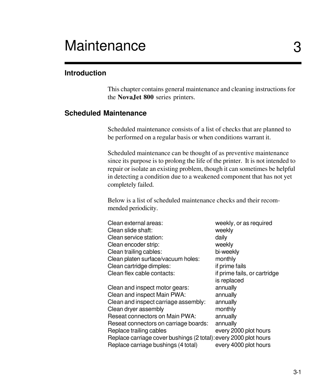 Kodak 800 SERIES service manual Scheduled Maintenance 