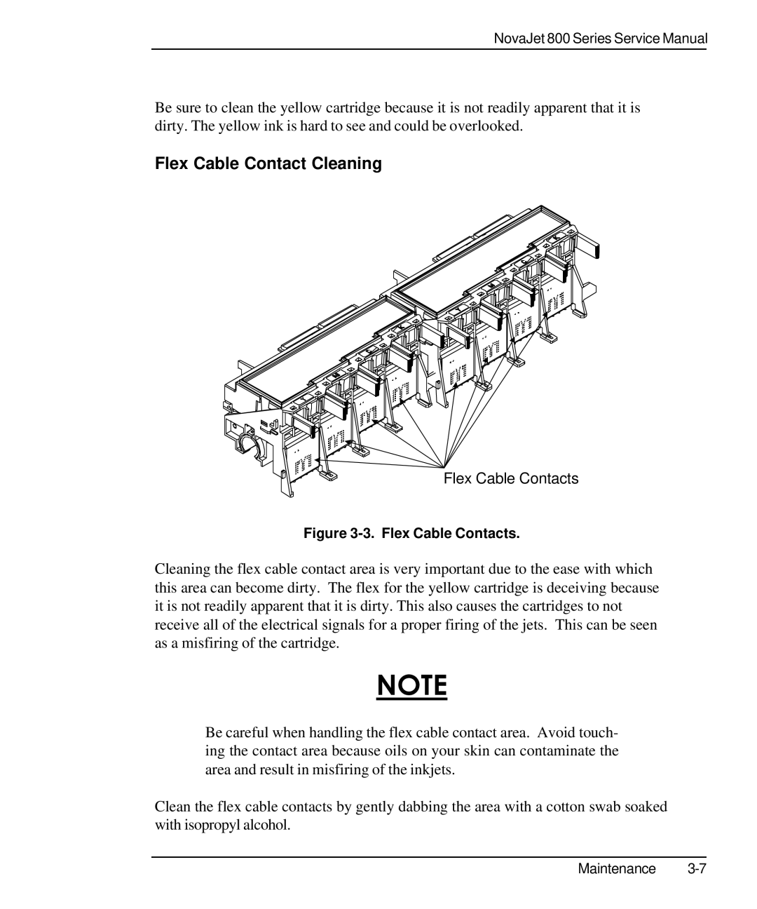 Kodak 800 SERIES service manual Flex Cable Contact Cleaning, Flex Cable Contacts 