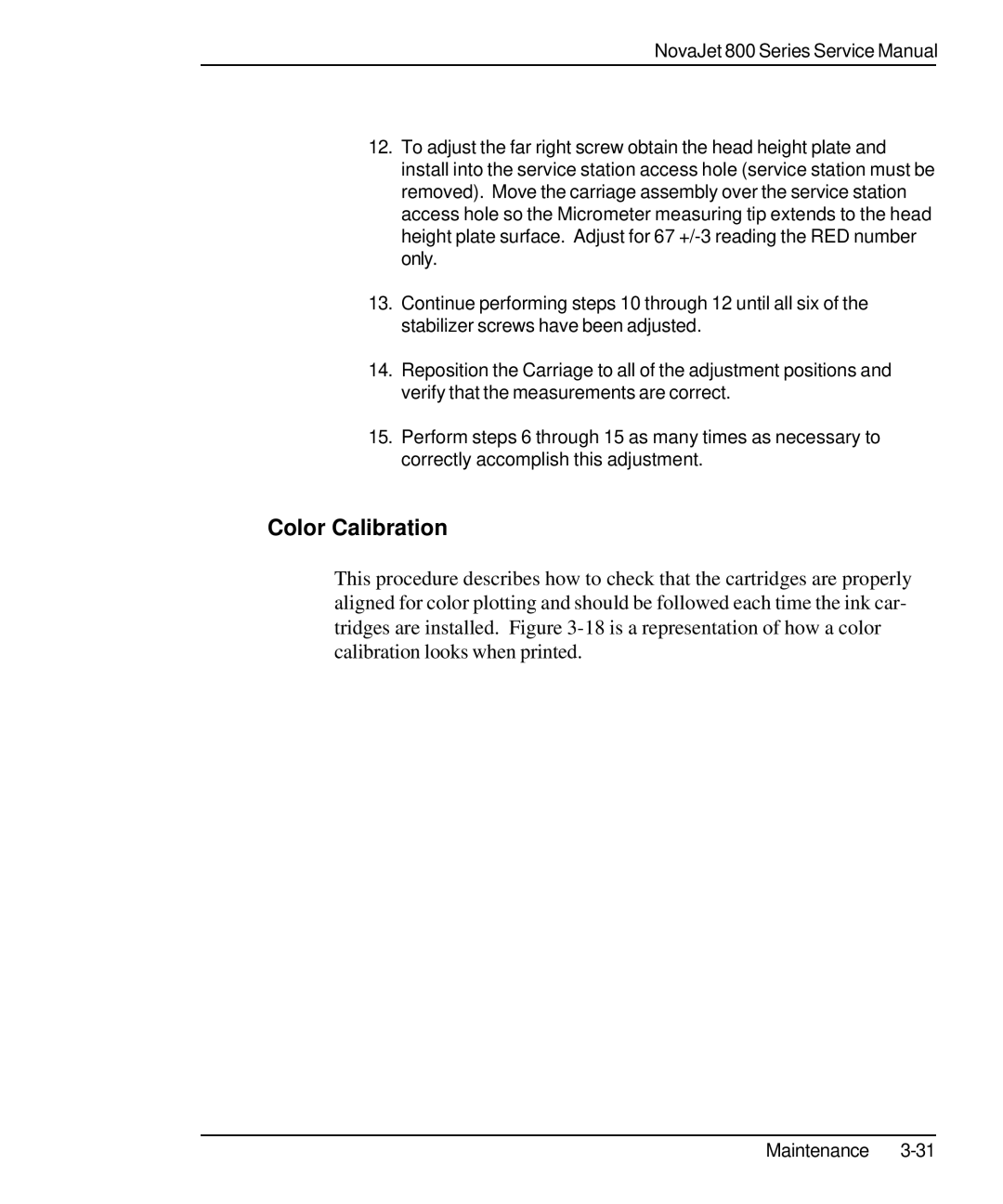 Kodak 800 SERIES service manual Color Calibration 