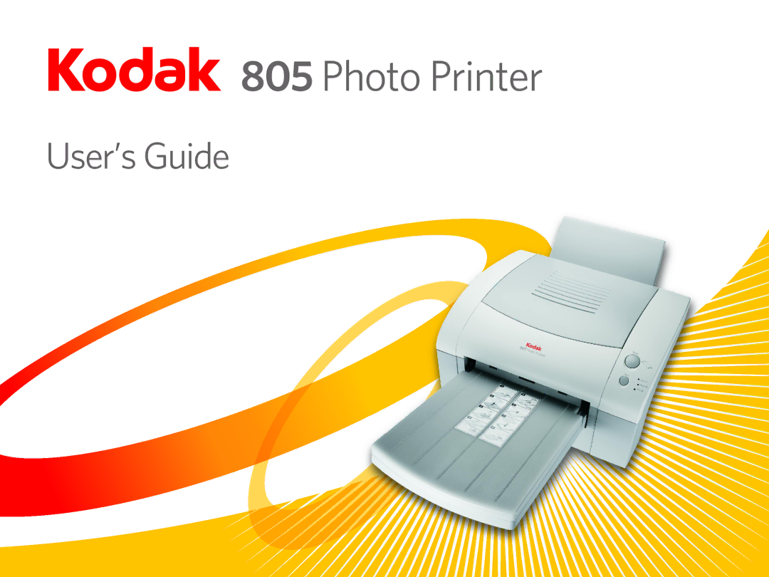 Kodak 805 manual Photo Printer 