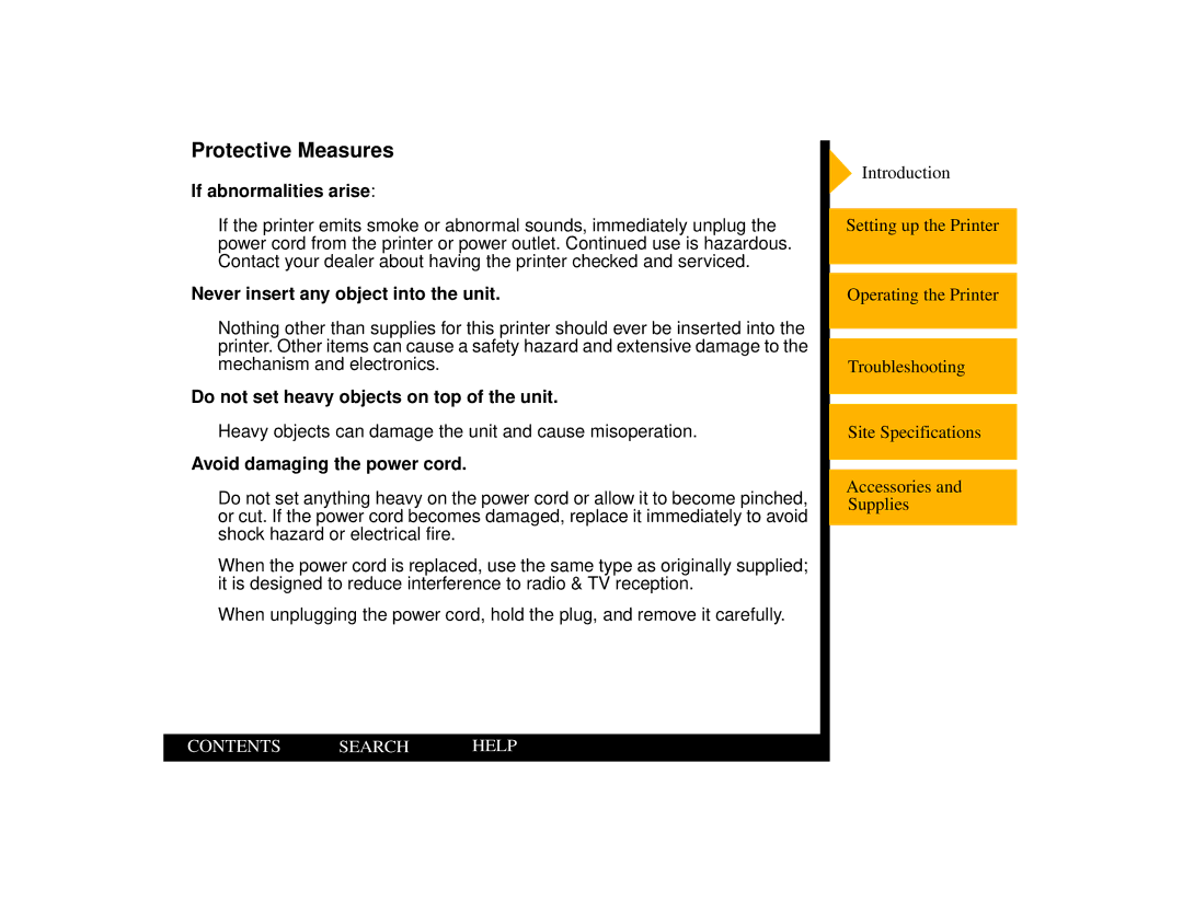 Kodak 805 manual Protective Measures, If abnormalities arise, Never insert any object into the unit 