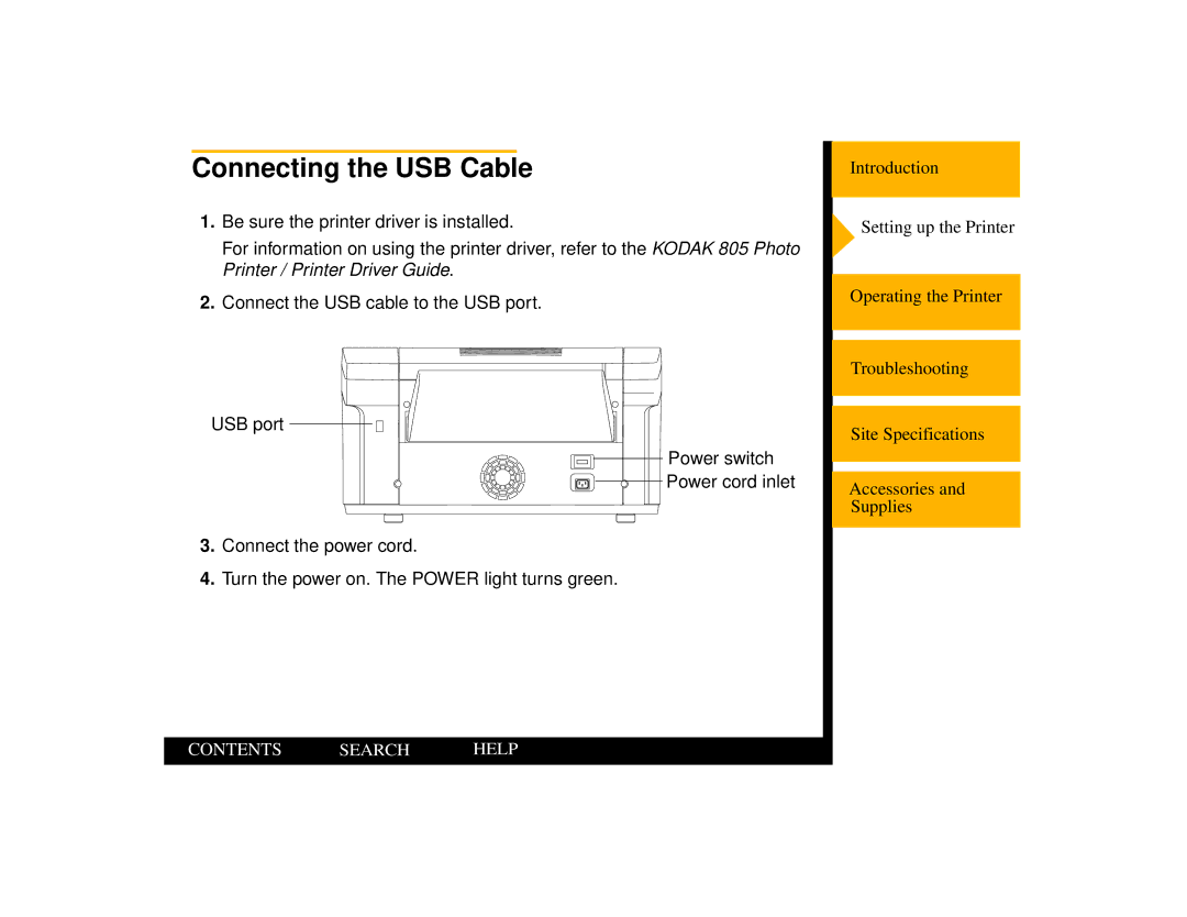 Kodak 805 manual Connecting the USB Cable 