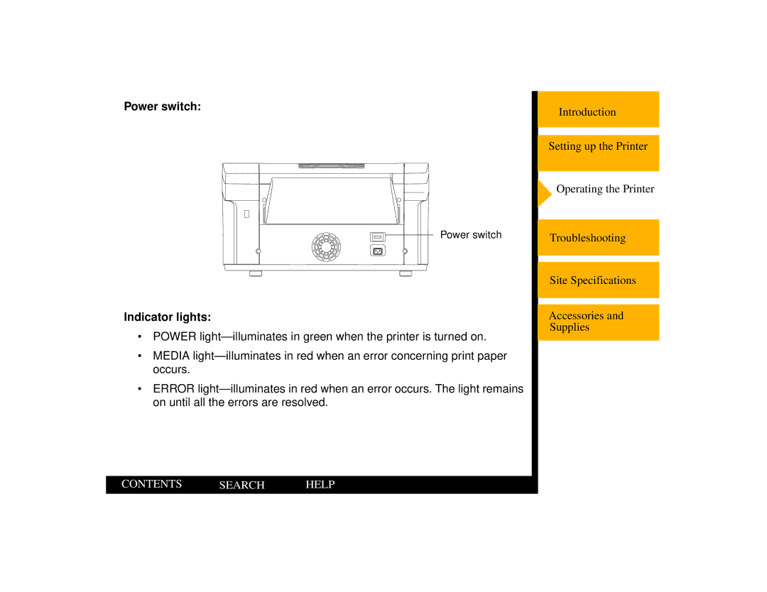 Kodak 805 manual Power switch, Indicator lights 