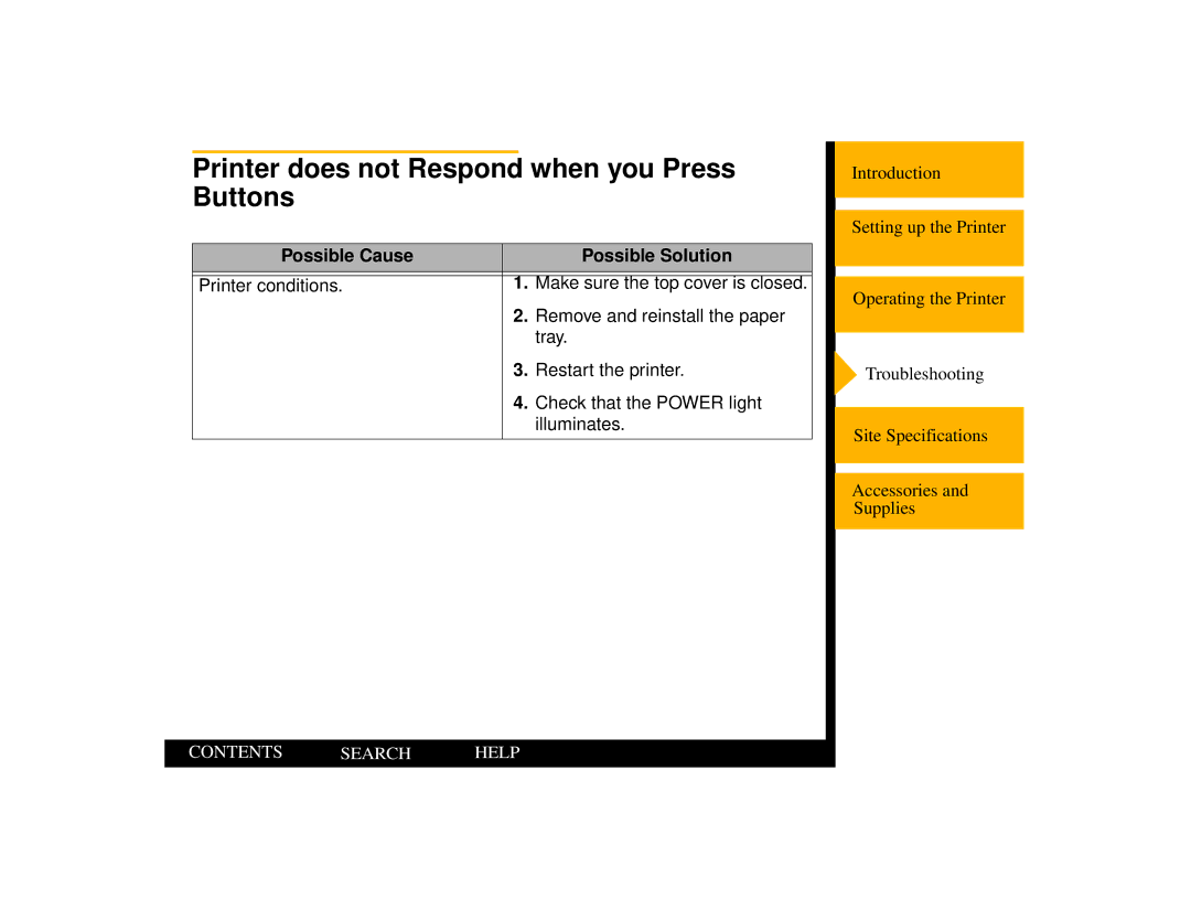 Kodak 805 manual Printer does not Respond when you Press Buttons 