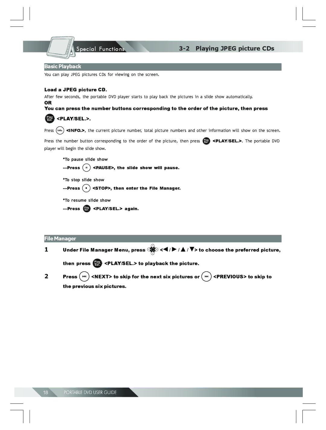 Kodak 82-184-00170 manual Playing Jpeg picture CDs, Load a Jpeg picture CD, File Manager 