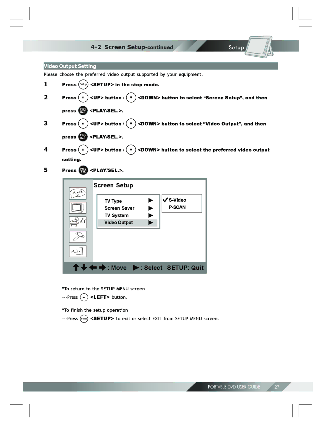 Kodak 82-184-00170 manual Video Output Setting 