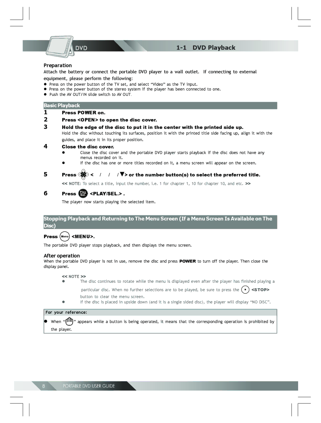 Kodak 82-184-00170 manual DVD Playback, Preparation, Basic Playback, After operation 