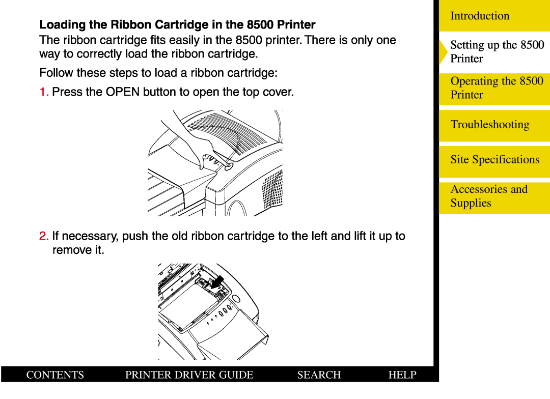 Kodak manual Loading the Ribbon Cartridge in the 8500 Printer 