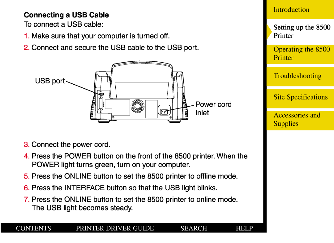 Kodak 8500 manual Connecting a USB Cable 