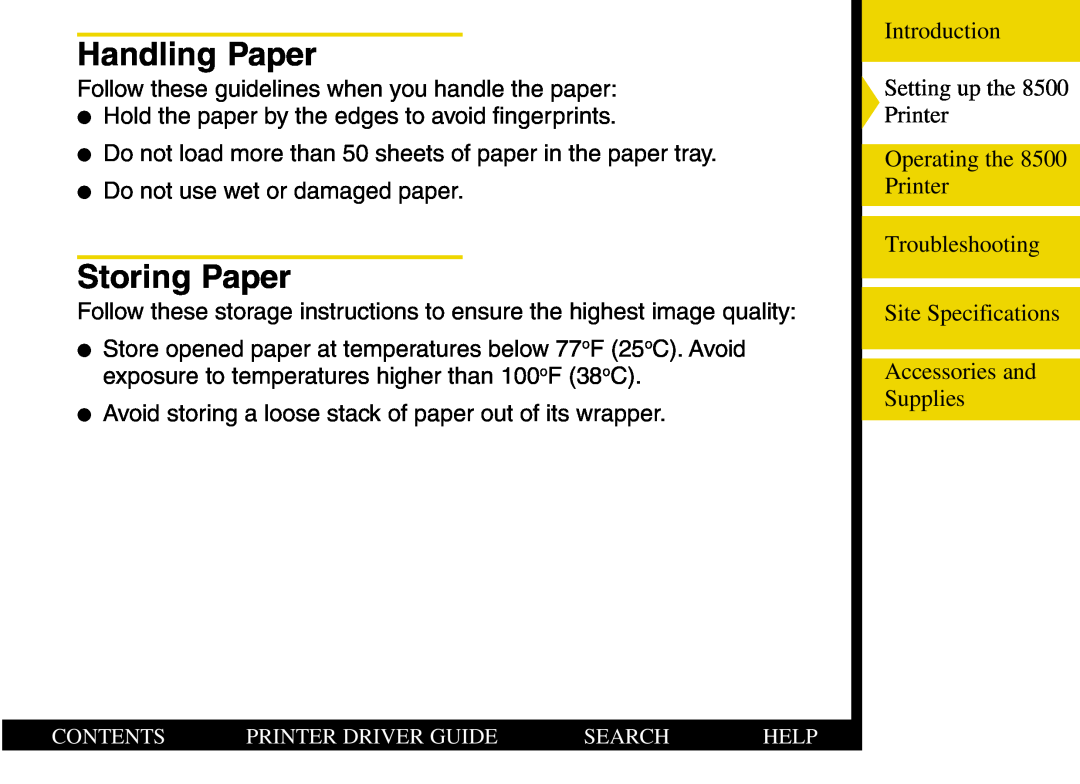 Kodak 8500 manual Handling Paper, Storing Paper 